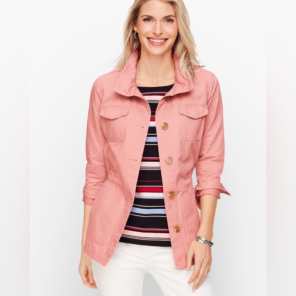 Talbots Jackets & Blazers - Talbots Safari Jacket | Dusty Pink Cotton Twill Utility Jacket | Size XL